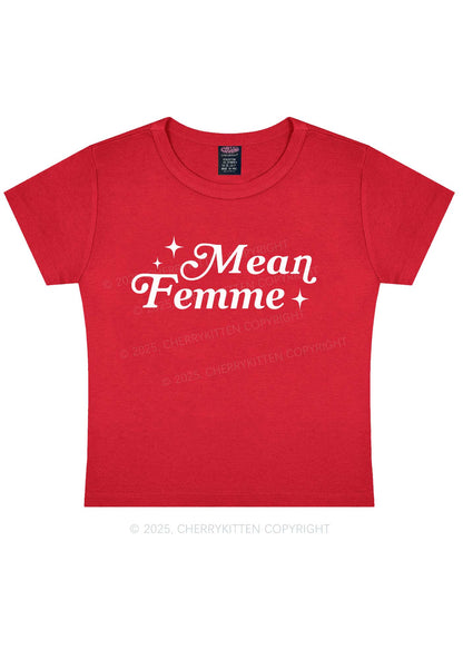 Mean Femme Pride Y2K Baby Tee Cherrykitten
