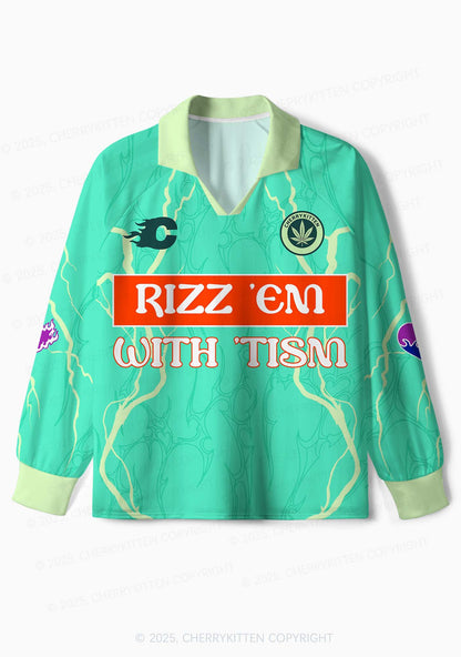 Custom Rizz Em With The Tism Y2K Sport Long Sleeve Jersey Shirts Cherrykitten