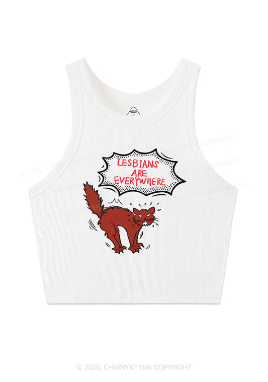 Lesbians Are Everywhere Y2K Crop Tank Top Cherrykitten
