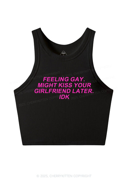Kiss Your GF Later Pride Y2K Crop Tank Top Cherrykitten