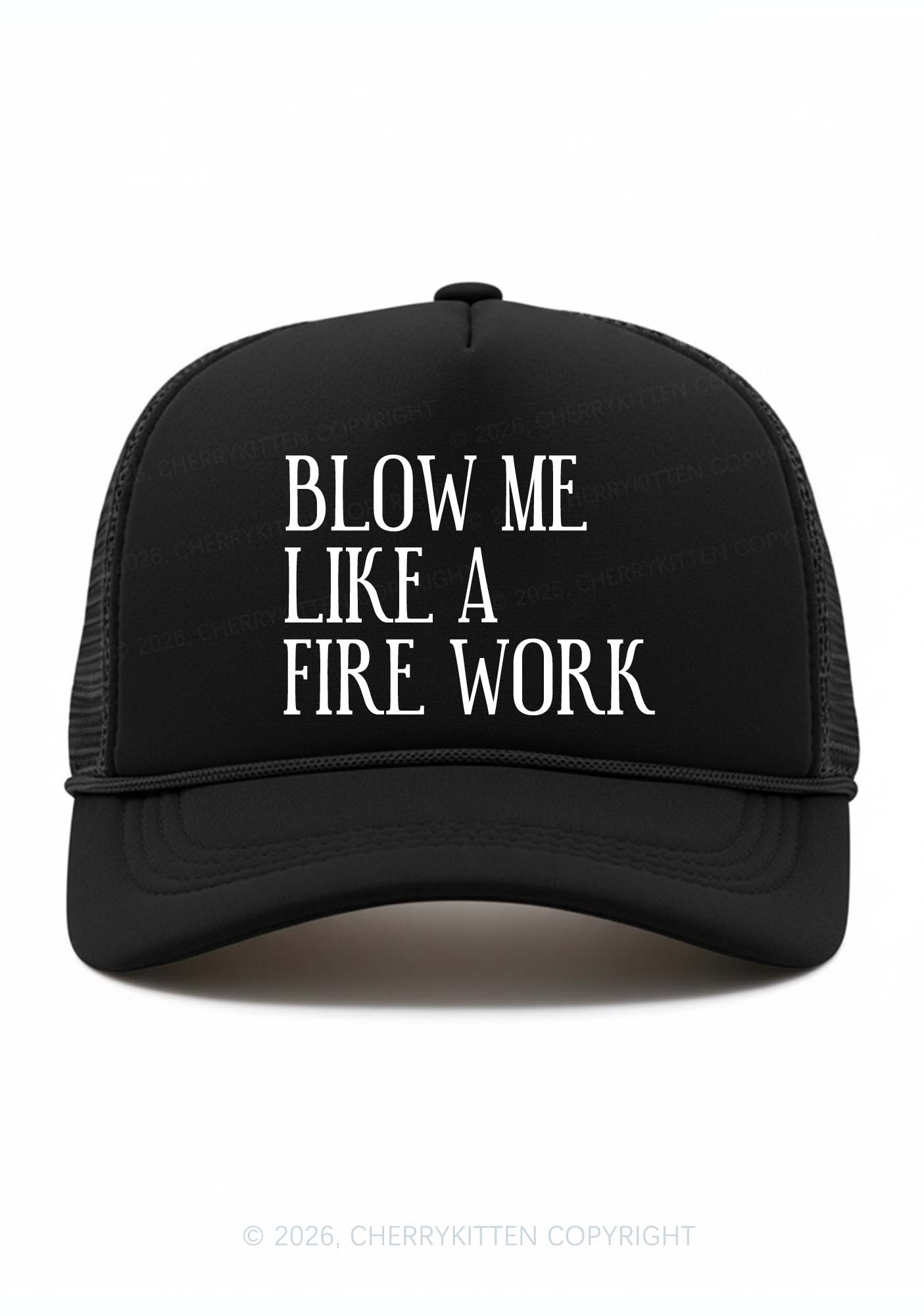 Blow Me Like Fire Work Y2K Trucker Hat Cherrykitten