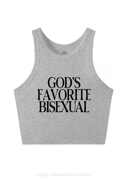 Gods Favorite Bisexual Pride Y2K Crop Tank Top Cherrykitten