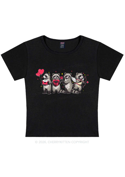 Raccoon Cupids Valentine's Day Y2K Baby Tee Cherrykitten