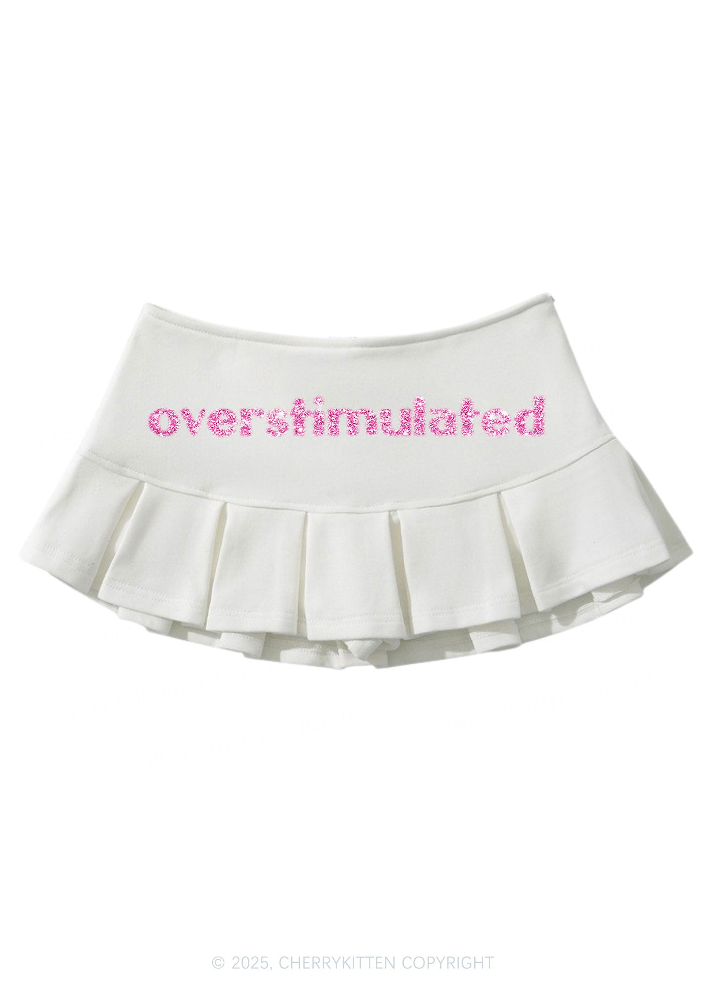 Glitter Overstimulated Y2K Mini Pleated Skirts Cherrykitten