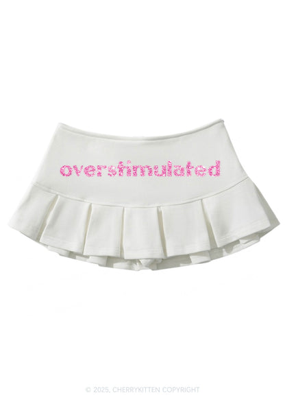 Glitter Overstimulated Y2K Mini Pleated Skirts Cherrykitten