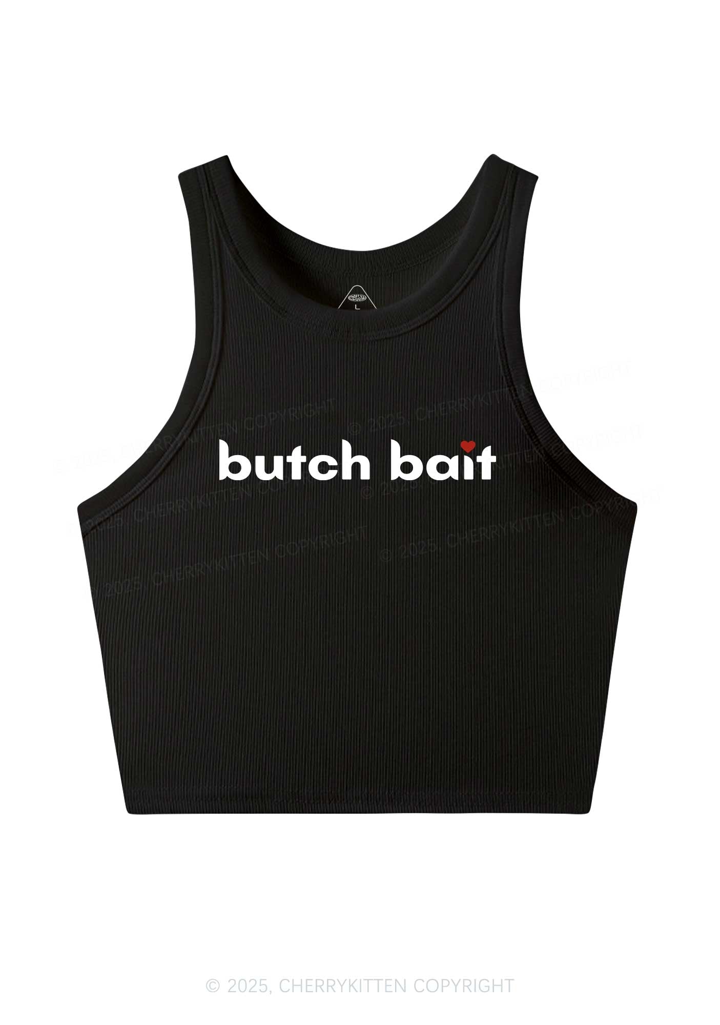 Butch Bait Heart Y2K Crop Tank Top Cherrykitten
