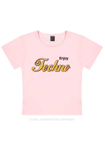 Enjoy Techno Y2K Baby Tee Cherrykitten