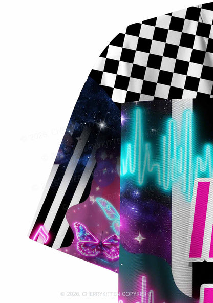 In Techno We Trust Y2K Crop Sport Jersey Shirts Cherrykitten