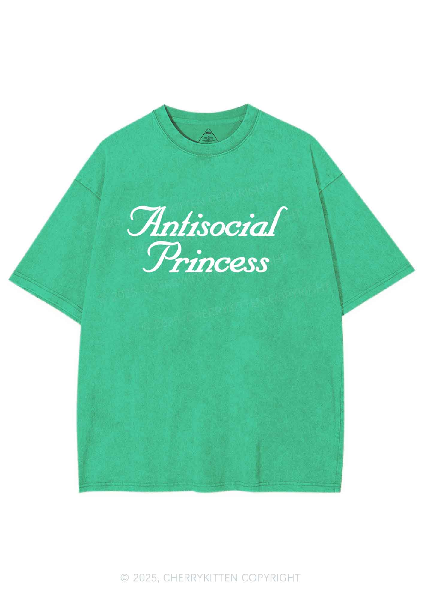 Antisocial Princess Y2K Shirts Washed Tee Cherrykitten
