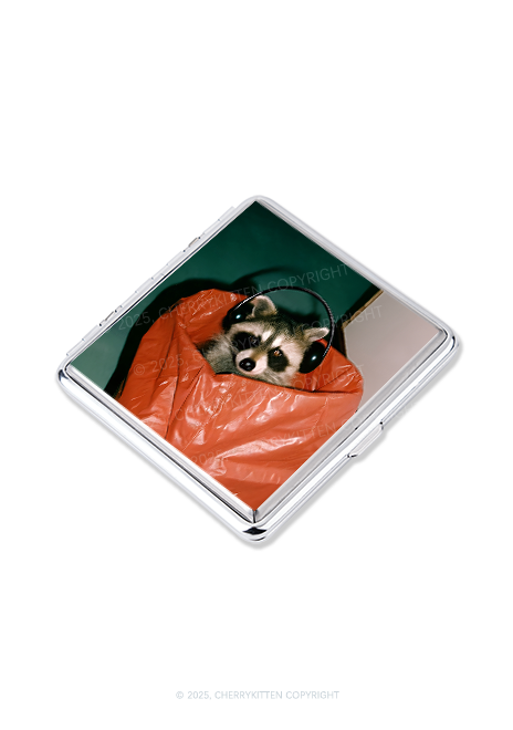 Raccoon With Headphones Y2K Cigarette Case Cherrykitten