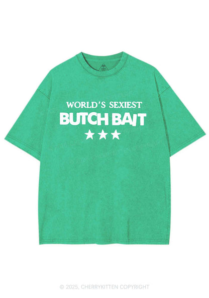 Worlds Sexiest Butch Bait Pride Y2K Shirts Washed Tee Cherrykitten