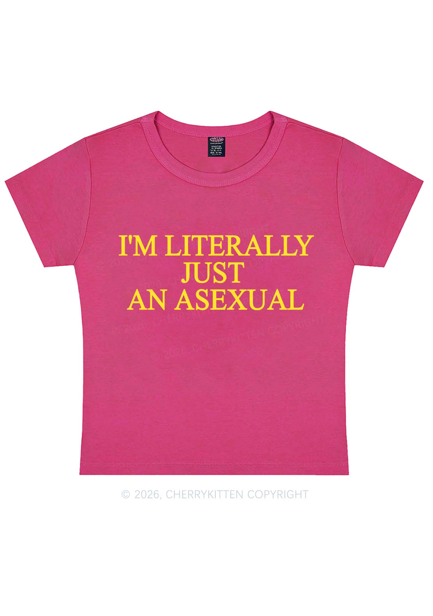 Im Literally Just An Asexual Pride Y2K Baby Tee Cherrykitten