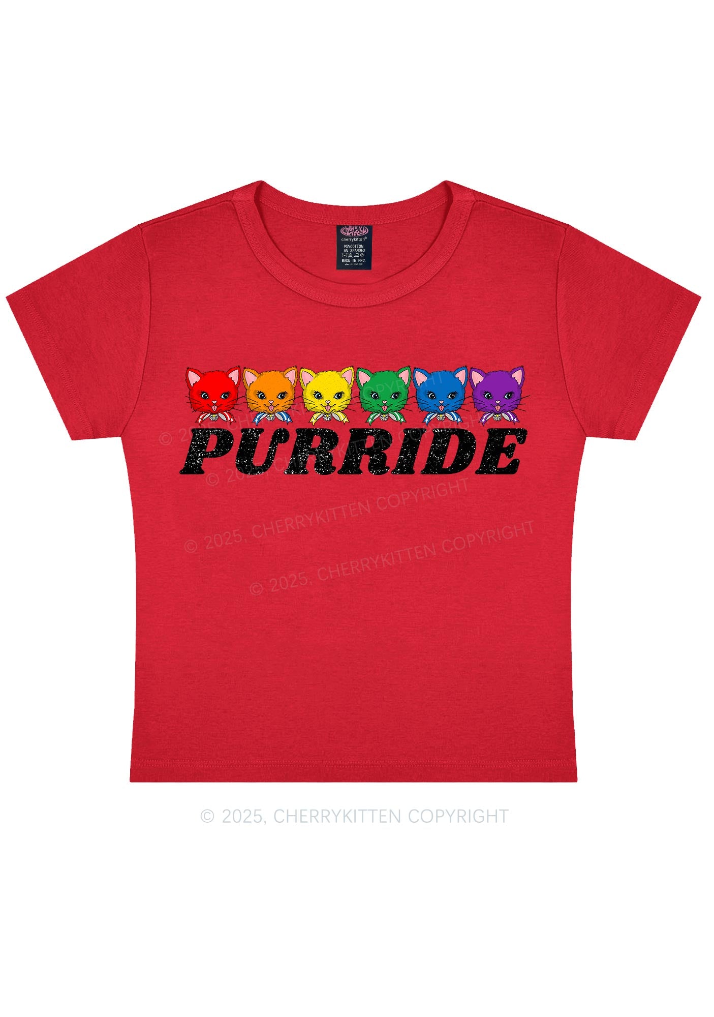 Purride Cat Pride Y2K Baby Tee Cherrykitten