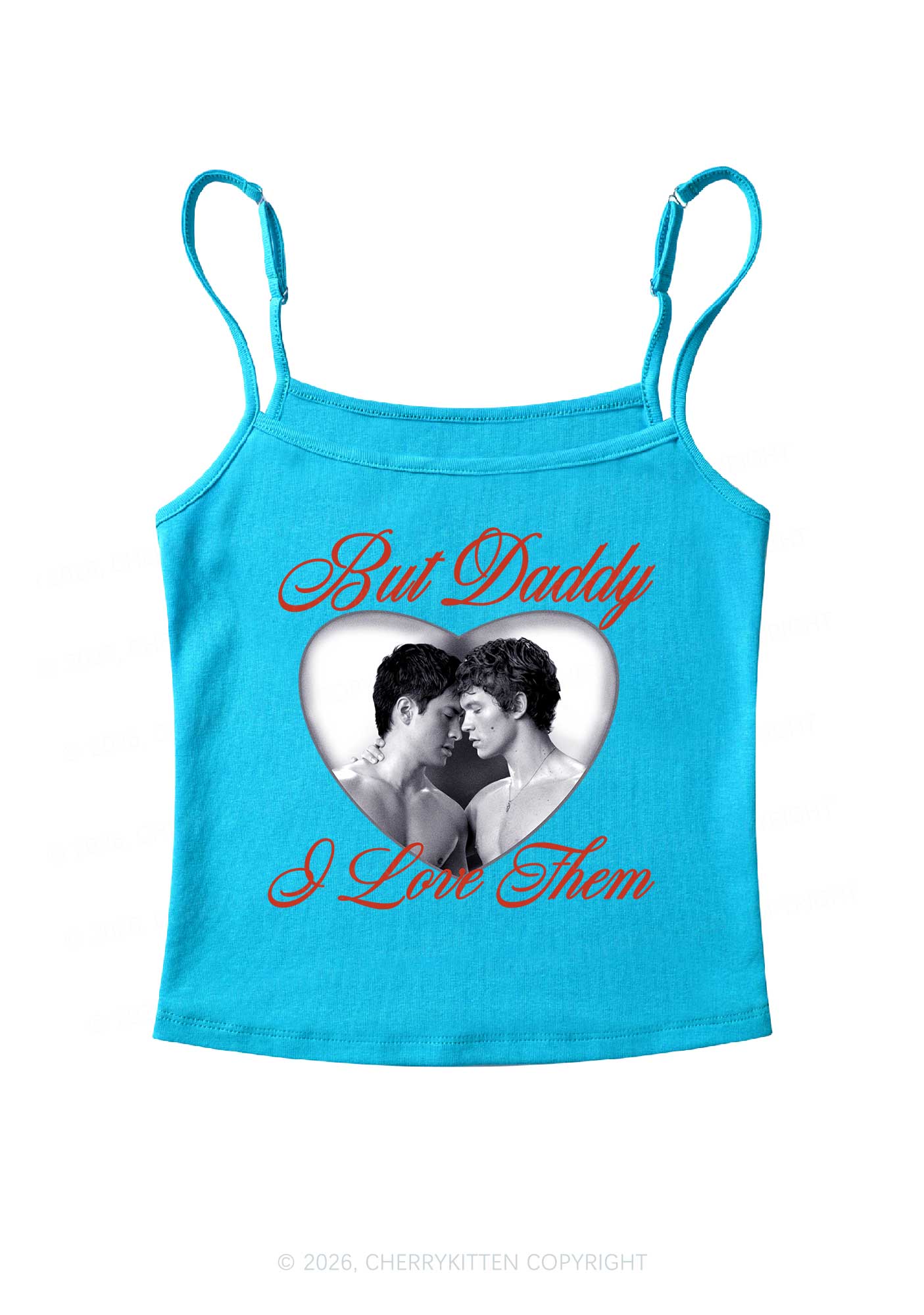 Retro But Daddy I Love Them HR Y2K Spaghetti Strap Cami Cherrykitten