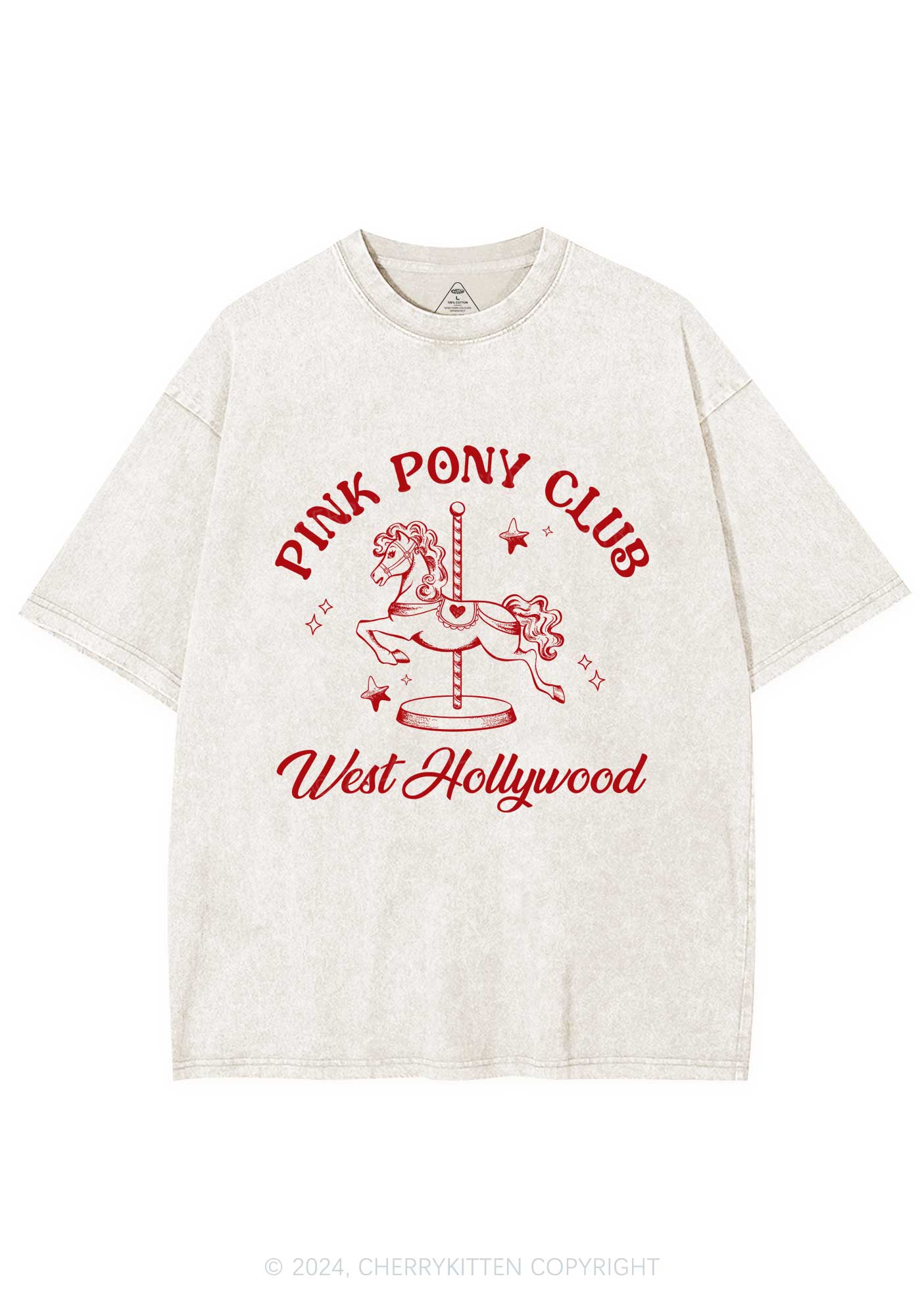 Pink West Hollywood Y2K Washed Tee Cherrykitten