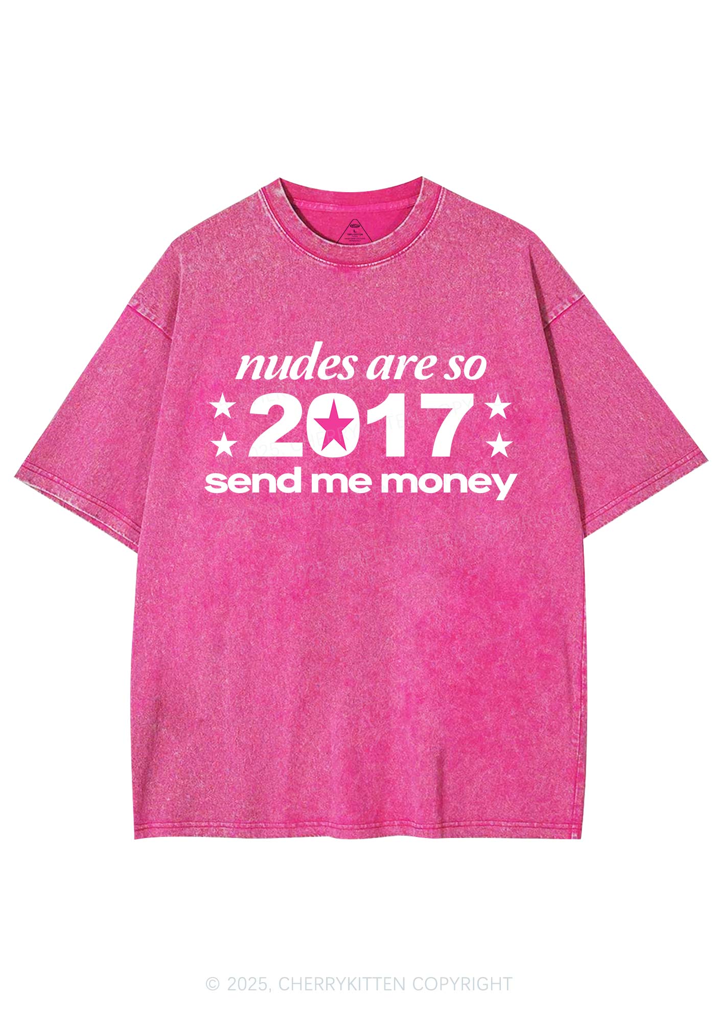 Nxdes Send Me Money Y2K Shirts Washed Tee Cherrykitten