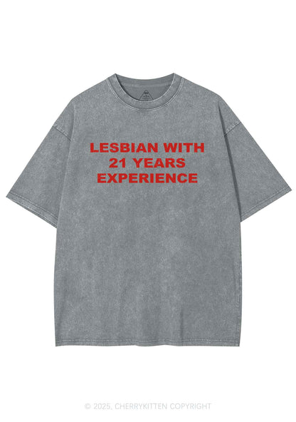 Custom Lesbian Experience Pride Y2K Shirts Washed Tee Cherrykitten