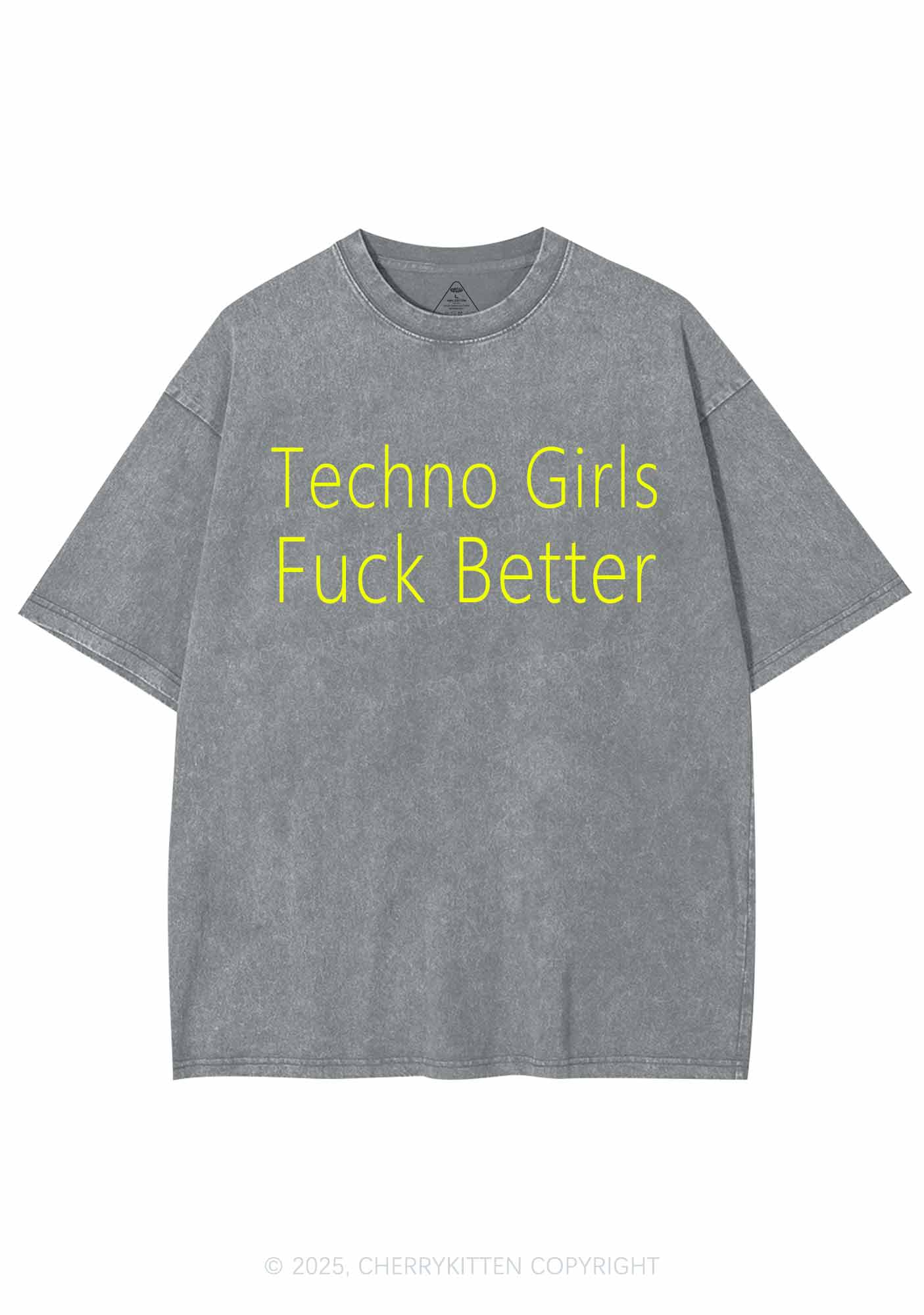 Techno Girls Fxxk Better Y2K Shirts Washed Tee Cherrykitten