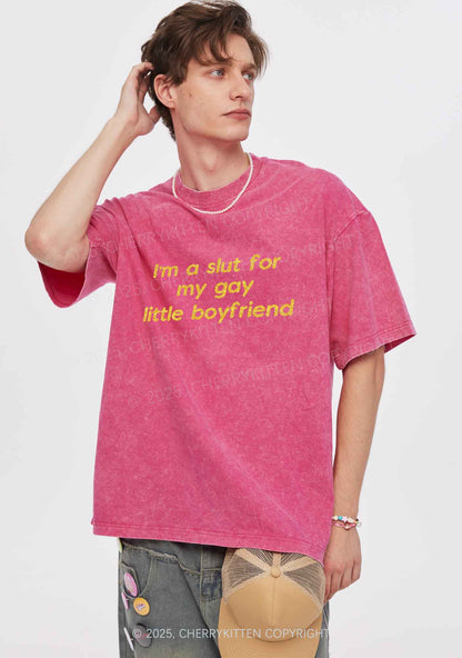 Glitter Slxt For My Gay BF Y2K Shirts Washed Tee Cherrykitten