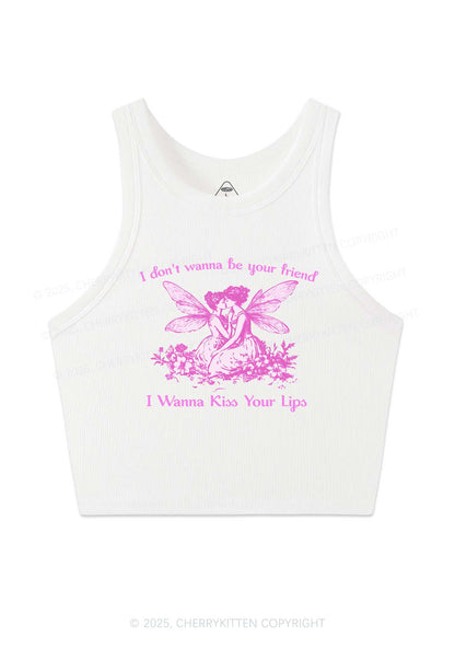I Wanna Kiss Your Lips Pride Y2K Crop Tank Top Cherrykitten