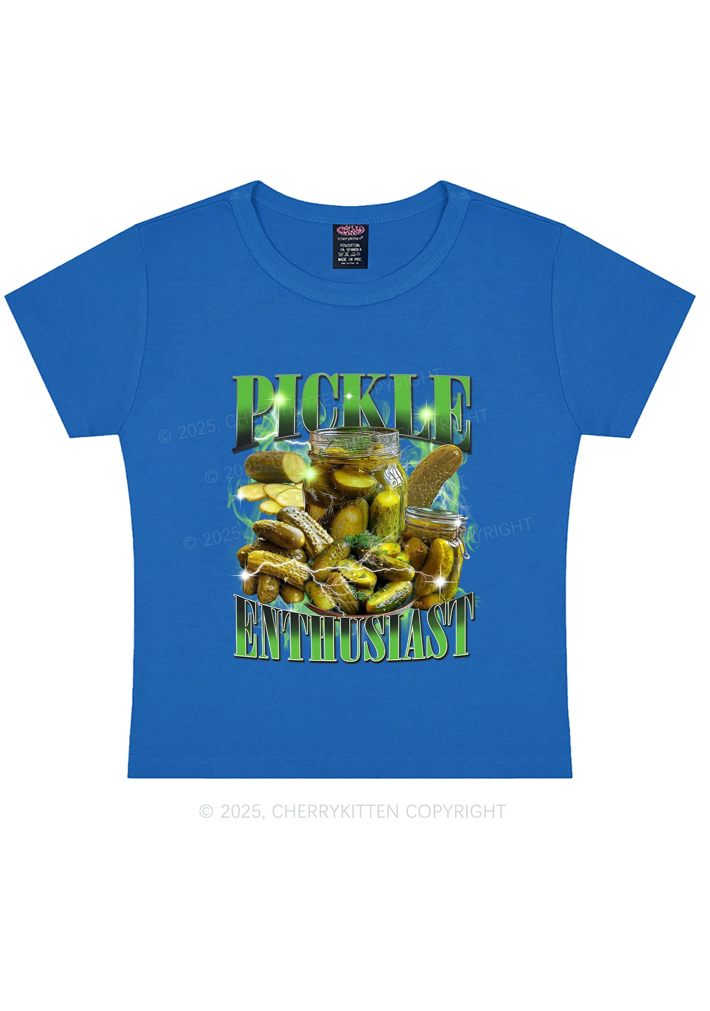Pickle Enthusiast Y2K Baby Tee Cherrykitten