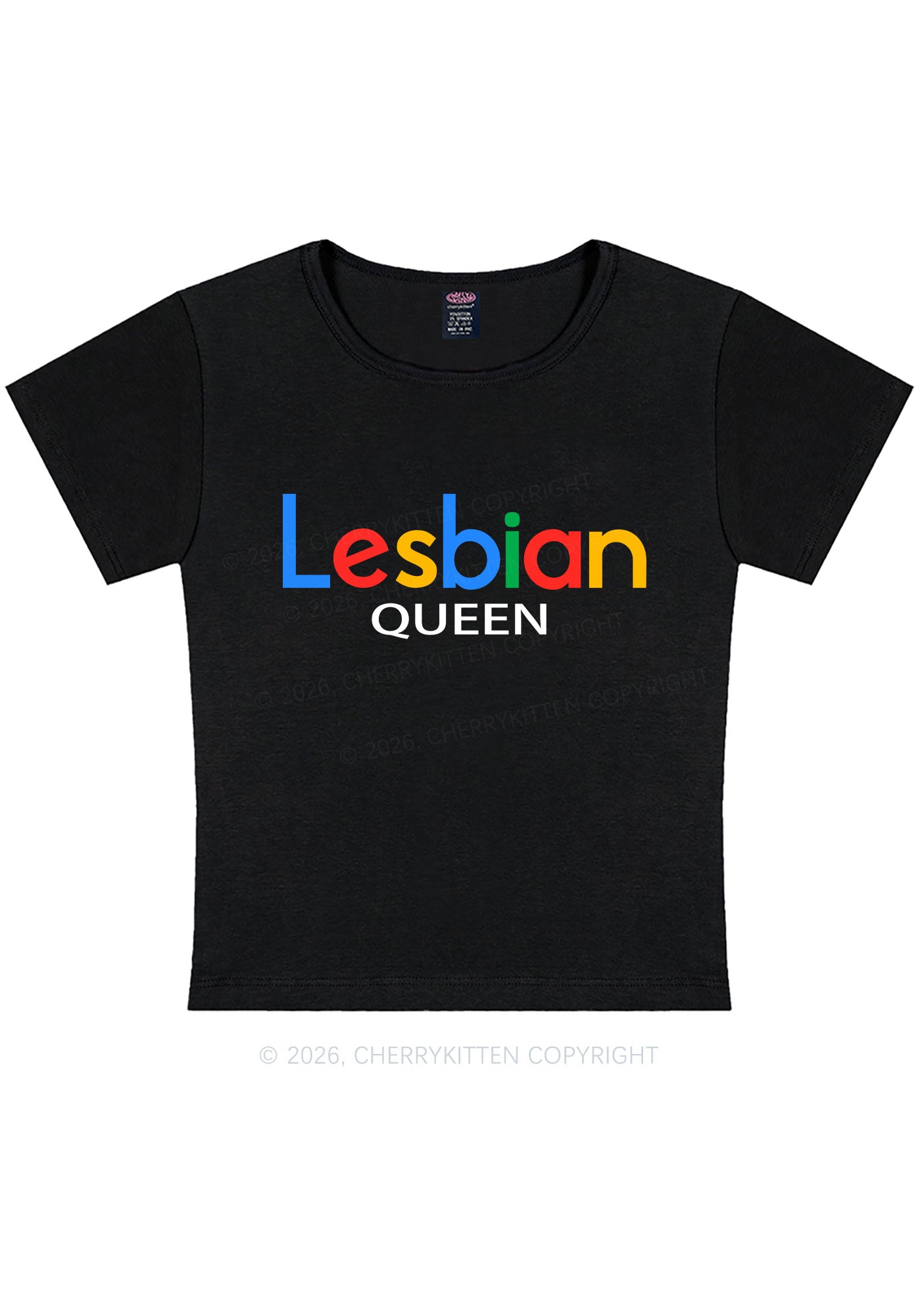 Lesbian Queen Pride Y2K Baby Tee Cherrykitten