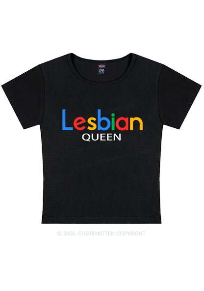 Lesbian Queen Pride Y2K Baby Tee Cherrykitten
