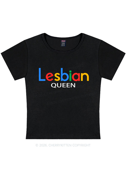 Lesbian Queen Pride Y2K Baby Tee Cherrykitten