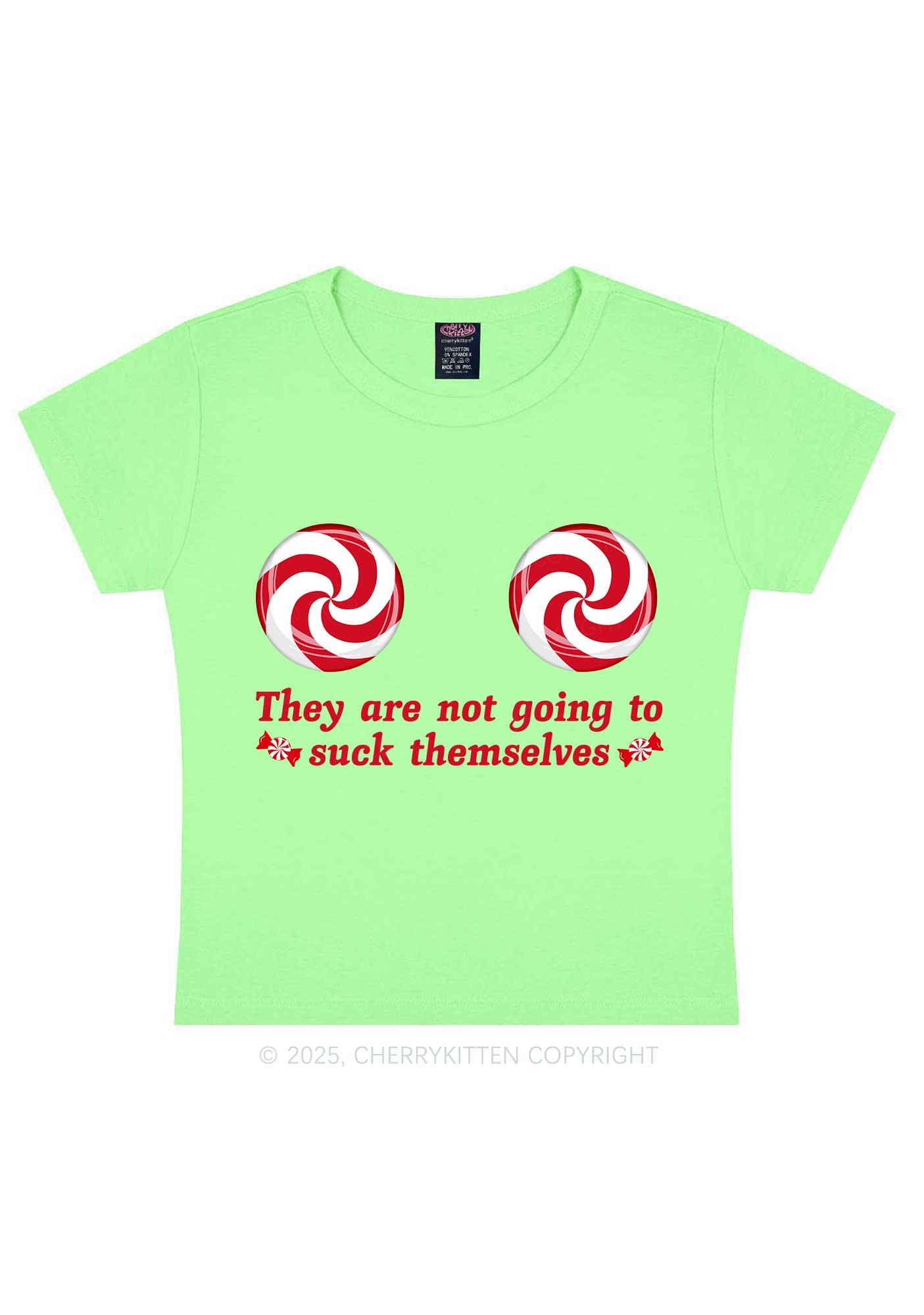 Christmas Suxk Themselves Y2K Baby Tee Cherrykitten