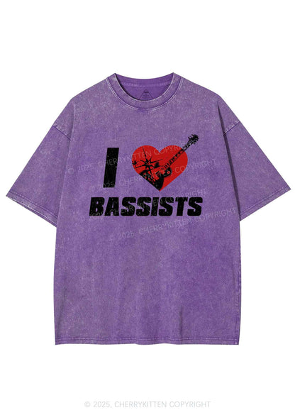 I Love Bassists Y2K Shirts Washed Tee Cherrykitten