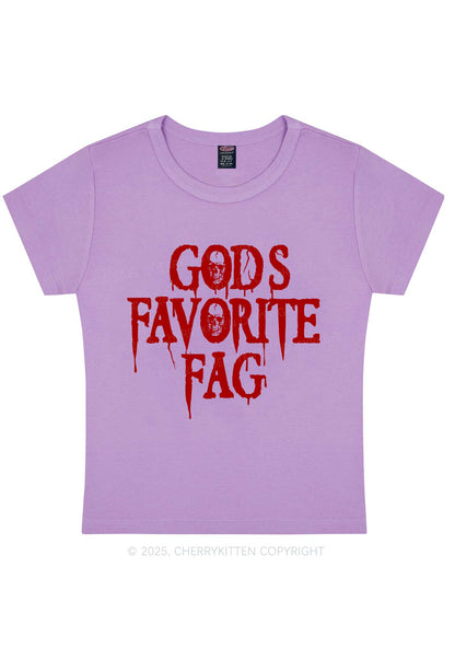 Halloween Gods Favorite Fag Pride Y2K Baby Tee Cherrykitten