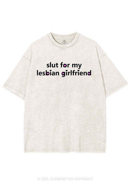 Slxt For My Lesbian Girlfriend Pride Y2K Shirts Washed Tee Cherrykitten