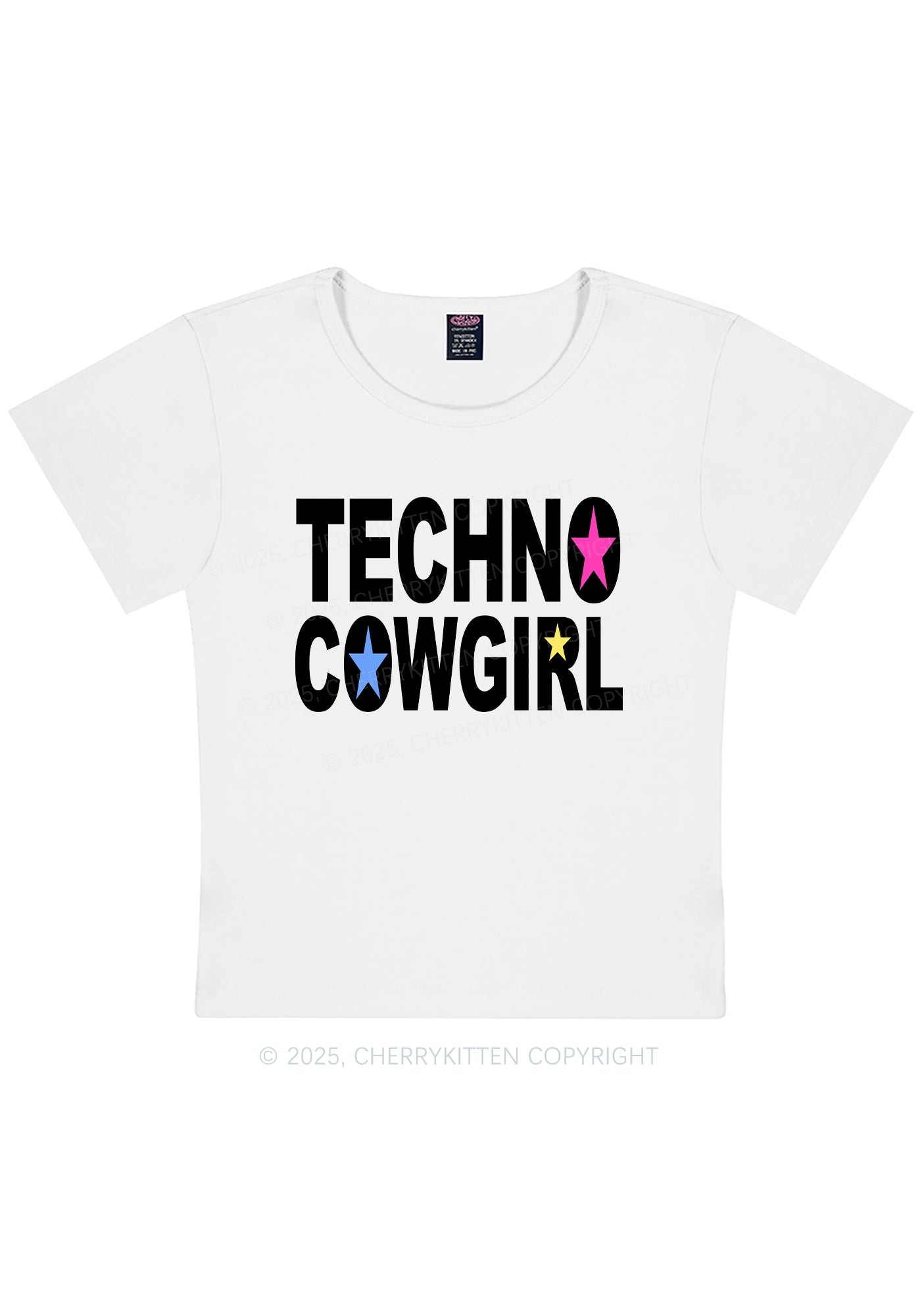 Techno Cowgirl Y2K Baby Tee Cherrykitten