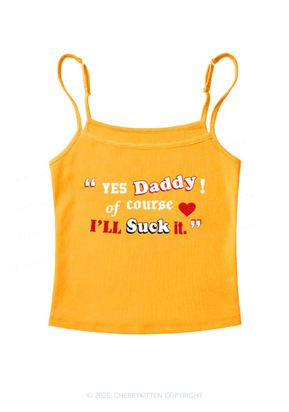 Daddy Suck It Y2K Spaghetti Strap Cami Cherrykitten