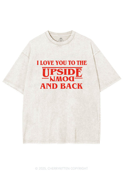Love You Upside Down Y2K Shirts Washed Tee Cherrykitten