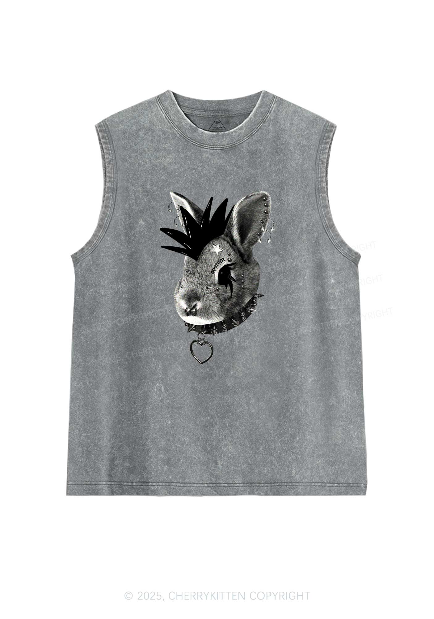 Custom Punk Pet Y2K Washed Muscle Tank Cherrykitten