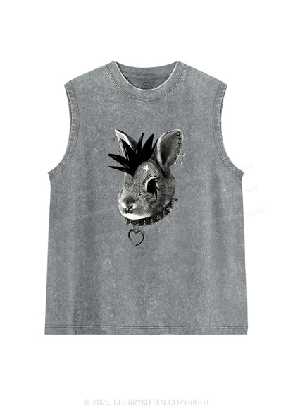 Custom Punk Pet Y2K Washed Muscle Tank Cherrykitten