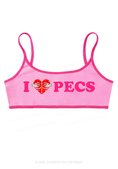 I Love Pecs Y2K Super Crop Cami Cherrykitten
