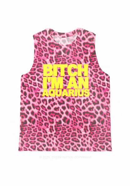 Bxtch I'm A Custom Zodiac Y2K Mesh Muscle Tank Cherrykitten