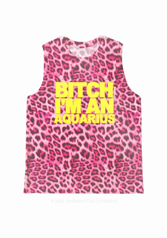 Bxtch I'm A Custom Zodiac Y2K Mesh Muscle Tank Cherrykitten