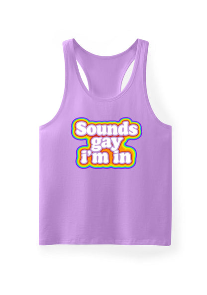 Sounds Gay Im In Pride Y2K Men Racerback Tank Top Cherrykitten