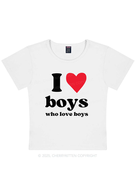 I Love Boys Pride Y2K Baby Tee Cherrykitten
