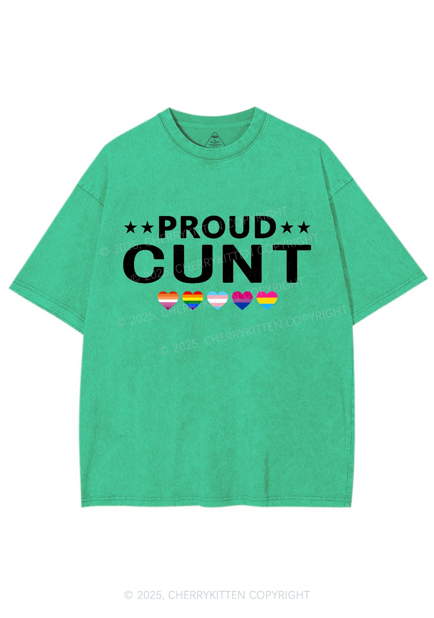 Proud Cxxt Pride Y2K Shirts Washed Tee Cherrykitten