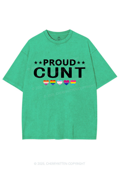 Proud Cxxt Pride Y2K Shirts Washed Tee Cherrykitten