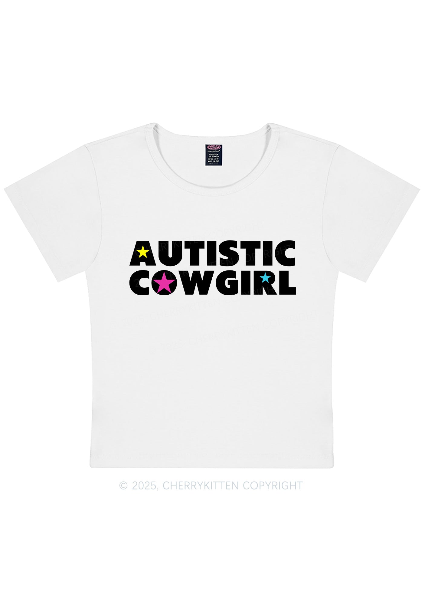 Autistic Cowgirl Y2K Baby Tee Cherrykitten