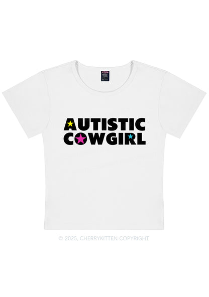 Autistic Cowgirl Y2K Baby Tee Cherrykitten