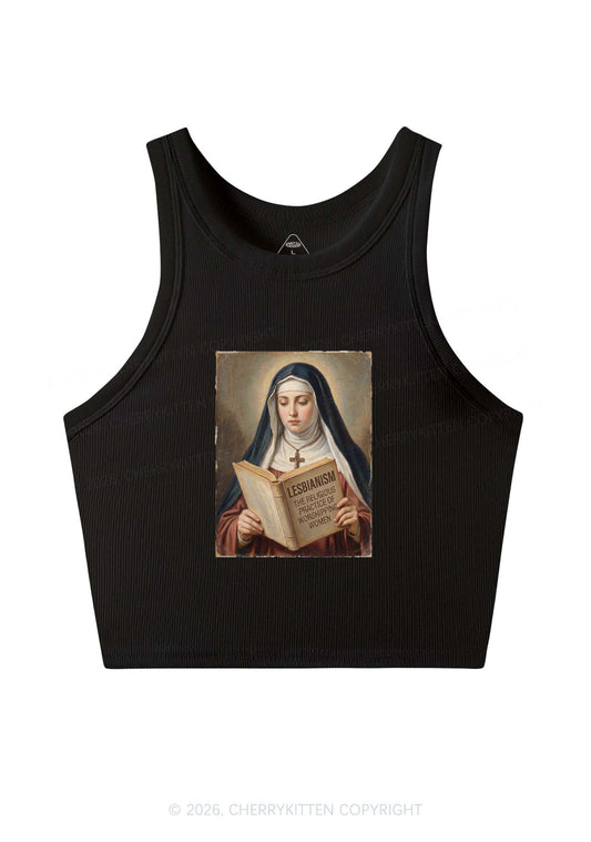 Lesbianism Nun Pride Y2K Crop Tank Top Cherrykitten