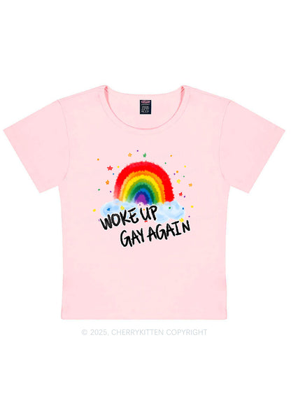 Woke Up Gay Again Y2K Baby Tee Cherrykitten