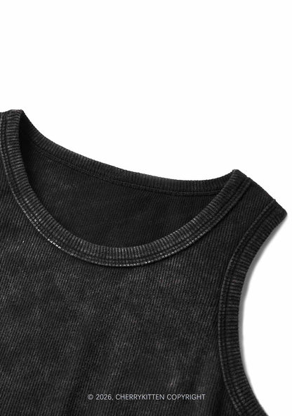 Custom Personalized Text Y2K Washed Tank Dress Cherrykitten