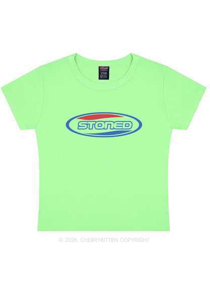Stoned Slogan Y2K Baby Tee Cherrykitten